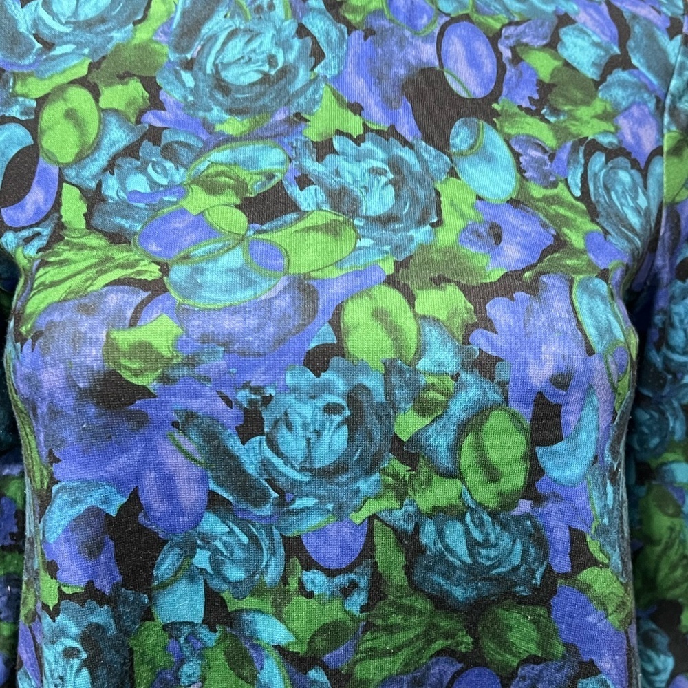 Zara Bell Sleeve Floral Mock Neck Stretch Trapeze Mini Dress Size S - Picture 6 of 9